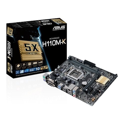 ASUS H110M-K Intel 6th and 7th Gen Micro-ATX Motherboard